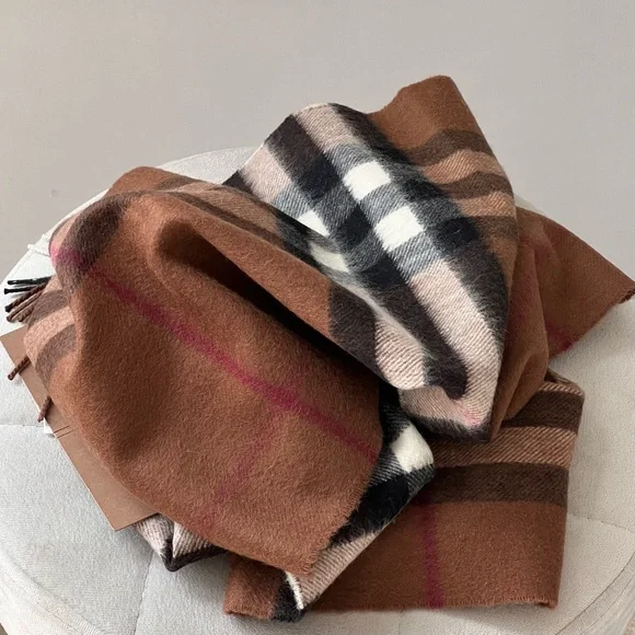 Burberry Brown and Black Checkered Scarf - Picture 8 of 8